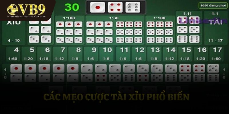 Các mẹo cược tài xỉu phổ biến